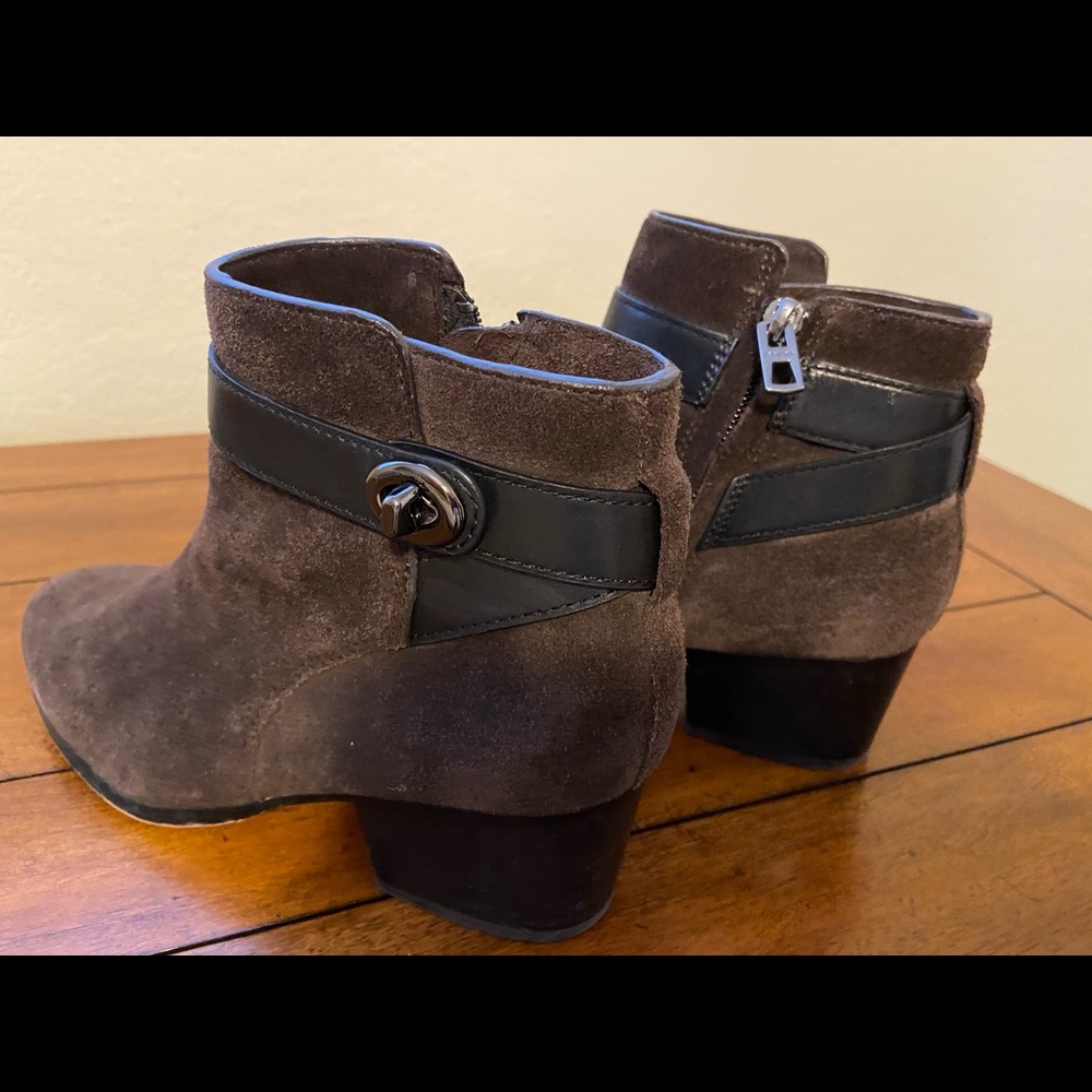 Coach Suede booties. Brown